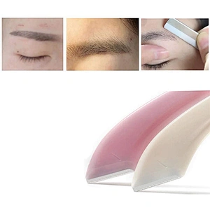 JZG 1pcs High Quality Fashionable Design Half Moon Shape Plastic Handle Single Blade Eyebrow Trimmer