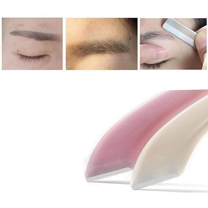 JZG 1pcs High Quality Fashionable Design Half Moon Shape Plastic Handle Single Blade Eyebrow Trimmer