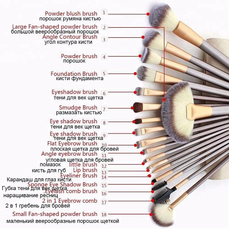 24PCS high quality makeup brush set cosmetic professional Synthetic fiber hair tool