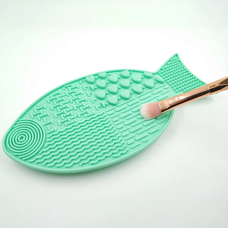 JZG Newest Fish Shape Silicone Brush Cleaner Mat Washing Tools for Cosmetic Make up Eyebrow Brushes Cleaning Pad Scrubber Board