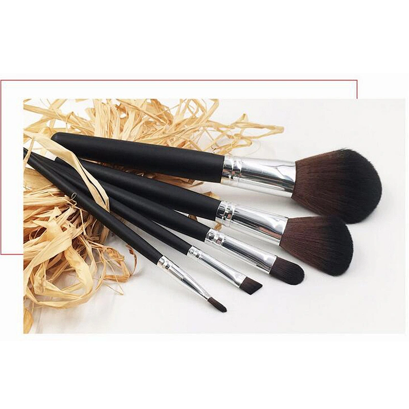 Wholesale cosmetic tools 5pcs professional custom logo powder blush eyeshadow eyebrow lip brush makeup brush set
