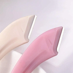 JZG 1pcs High Quality Fashionable Design Half Moon Shape Plastic Handle Single Blade Eyebrow Trimmer