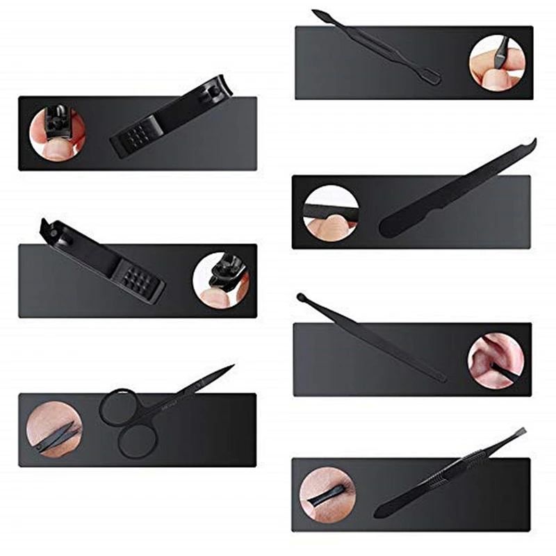 Professional Custom Black Stainless Steel Finger Nails & Toe Nails Clippers Sharp Nail Cutter