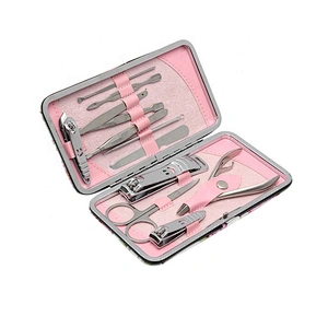 12Pcs professional custom toe nail clipper set stainless steel with nail clipper case