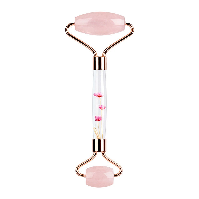 Skin Care Pink Jade Roller 100% Rose Quartz Roller Facial Jade Roller Gua Sha Set