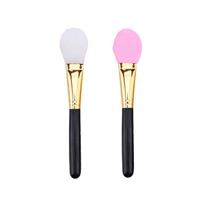 Round Flat Silicone Beauty Care Cream Liquid Cosmetic Blending Makeup Facial Mask Applicator Brush