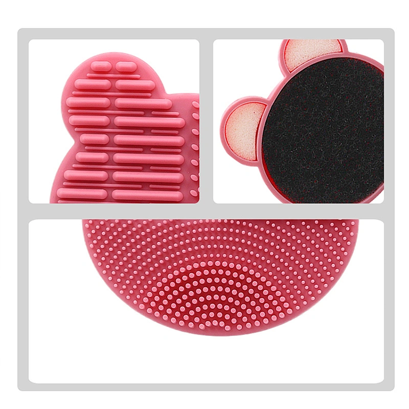 JZG 1pcs New Design Brush Cleaning Cleaner Makeup 2 in 1 Cat Shape Silicone Makeup Brush Cleaner Sponge Of Makeup Brush Cleaner