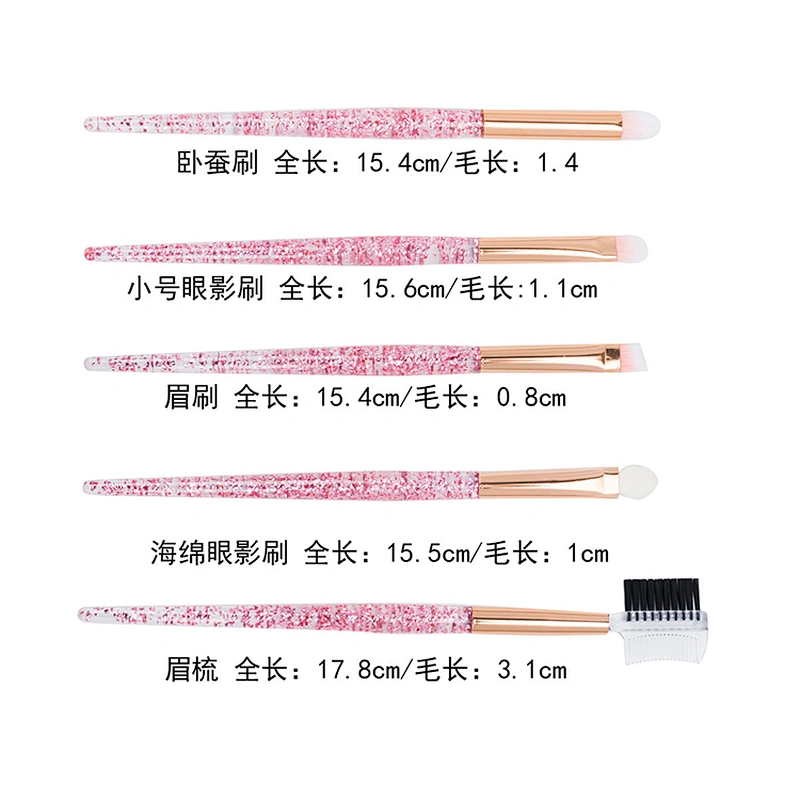 Glitter 10pcs Lovely Pink Eye Brushes Set Eyeliner Eyebrow Eyeshadow Makeup Brushes Set Cosmetic Beauty Tools