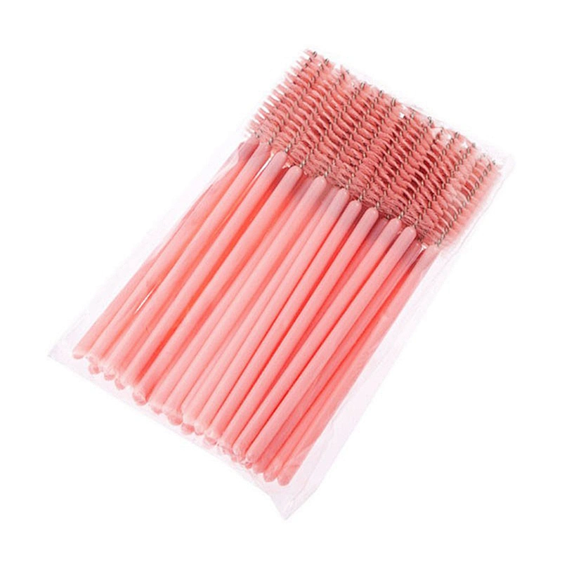JZG Wholesale Hot Sale Private Label Black Pink Eyelash Extension Disposable Mascara Wands Makeup Eyebrow Brush Applicator