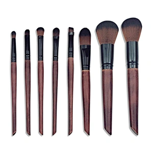 New Women's Fashion Brushes 8PC Wooden Foundation Cosmetic Eyebrow Eyeshadow Brush Makeup Brush Sets Tools Pincel Maquiagem