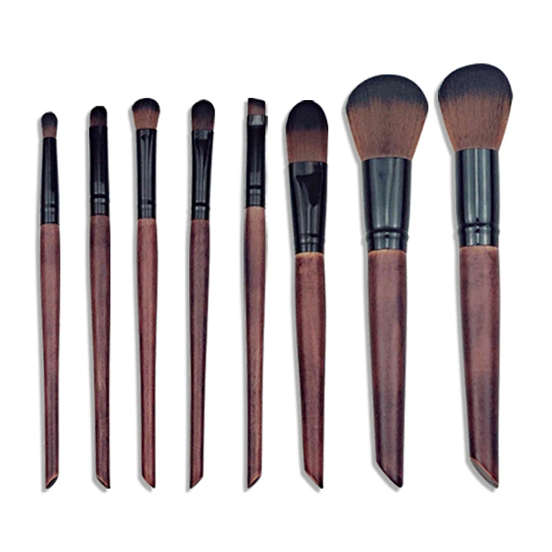 New Women's Fashion Brushes 8PC Wooden Foundation Cosmetic Eyebrow Eyeshadow Brush Makeup Brush Sets Tools Pincel Maquiagem