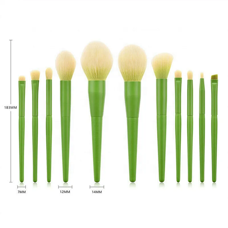 11pcs Synthetic Hair High-end Wooden Handle Makeup Brushes Set Beauty Cosmetics Tools