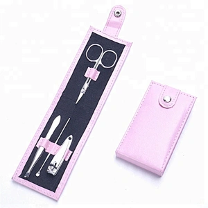4Pcs/set Mini Nail Manicure Tool Set High Quality Nail Care Kits Custom Nail Clippers Scissors File Tweezers With PVC Bag Case