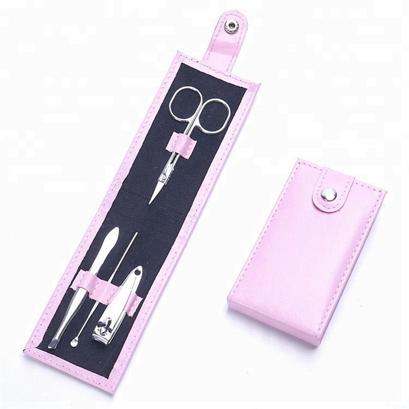 4Pcs/set Mini Nail Manicure Tool Set High Quality Nail Care Kits Custom Nail Clippers Scissors File Tweezers With PVC Bag Case