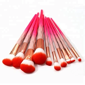 12pcs red macaron make up brushes set professional diamond rainbow beauty cosmetics tools for makeup
