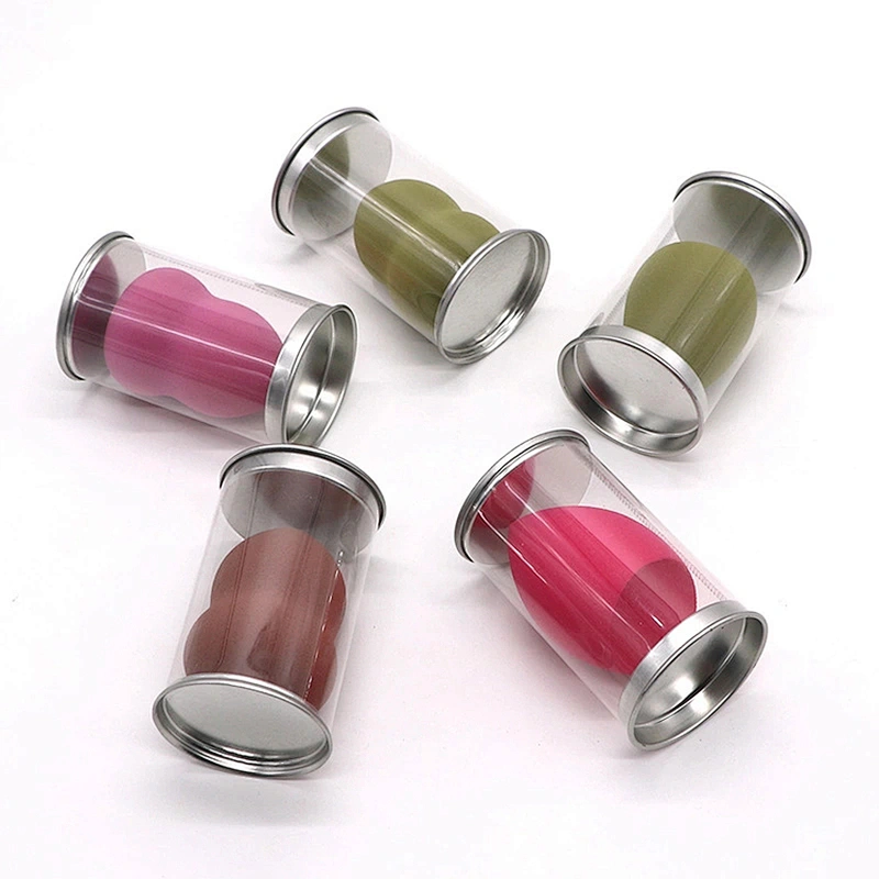 JZG Factory 1pcs Private Label LOGO OEM Travel Carring Case Cylinder Shape Puff Stand Makeup Sponge Holder