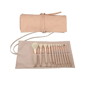 Hot selling portable oem makeup brush private label beauty cosmetic makeup brush set with makeup bag