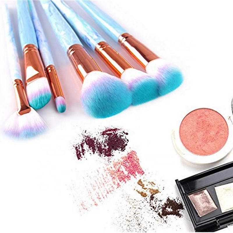 6pcs glitter makeup brushes ssoft and dense enought hair portable custom makeup brush sets