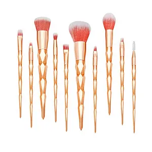 High Quality Rainbow Color Rose Gold Handle Foundation Eyeshadow Makeup Brushes Set