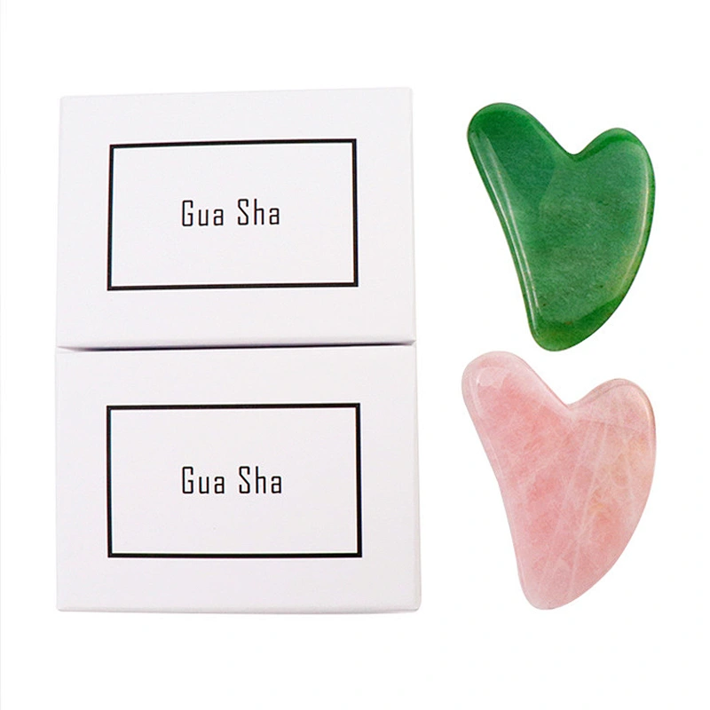 Custom Facial Scraping Massage Jade Stone Rose Quartz Gua Sha Tool Personal Massager Facial Massager Quartz Guasha