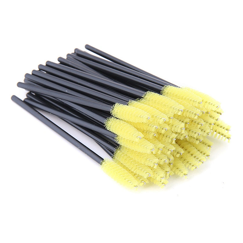 JZG Wholesale Hot Sale Private Label Black Pink Eyelash Extension Disposable Mascara Wands Makeup Eyebrow Brush Applicator