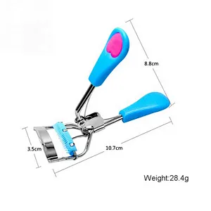 Eyelash Curler With Comb Tweezers Peach Heart Handle Eyelash Clip Cosmetic Beauty Tools