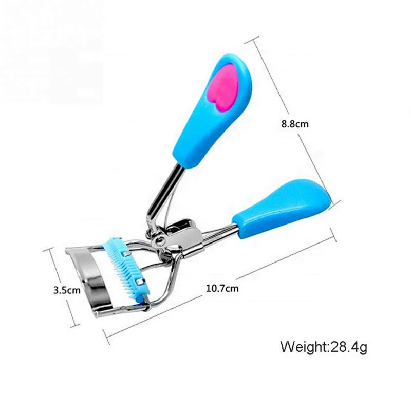 Eyelash Curler With Comb Tweezers Peach Heart Handle Eyelash Clip Cosmetic Beauty Tools