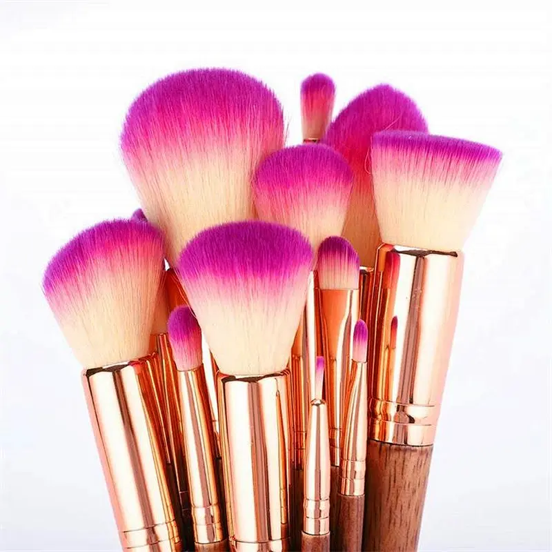15Pcs Professional Make up Brush Set Synthetic Foundation Powder Eyeshadow Eyebrow Blending Make Up Brushes Kit with bag