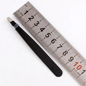 JZG 1pcs Can Make Custom Logo Black Eyelash Tweezers For Lashes Extension, Custom Logo Eyelash Tweezers