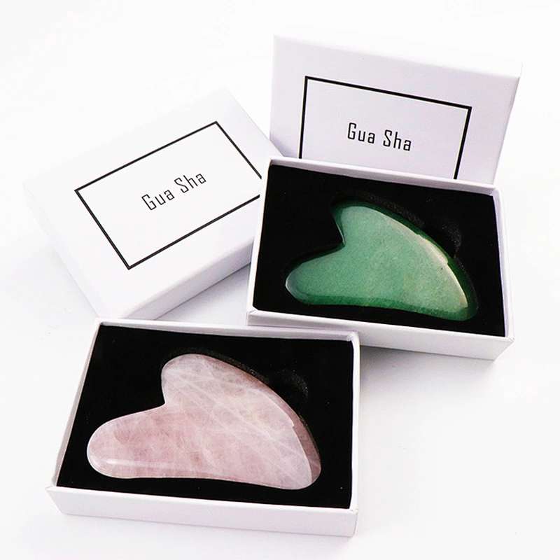 New OEM / ODM Face Slimming Crystal Bian Stone Body Scraping Massage Tool Board Roller Green Jade Gua sha
