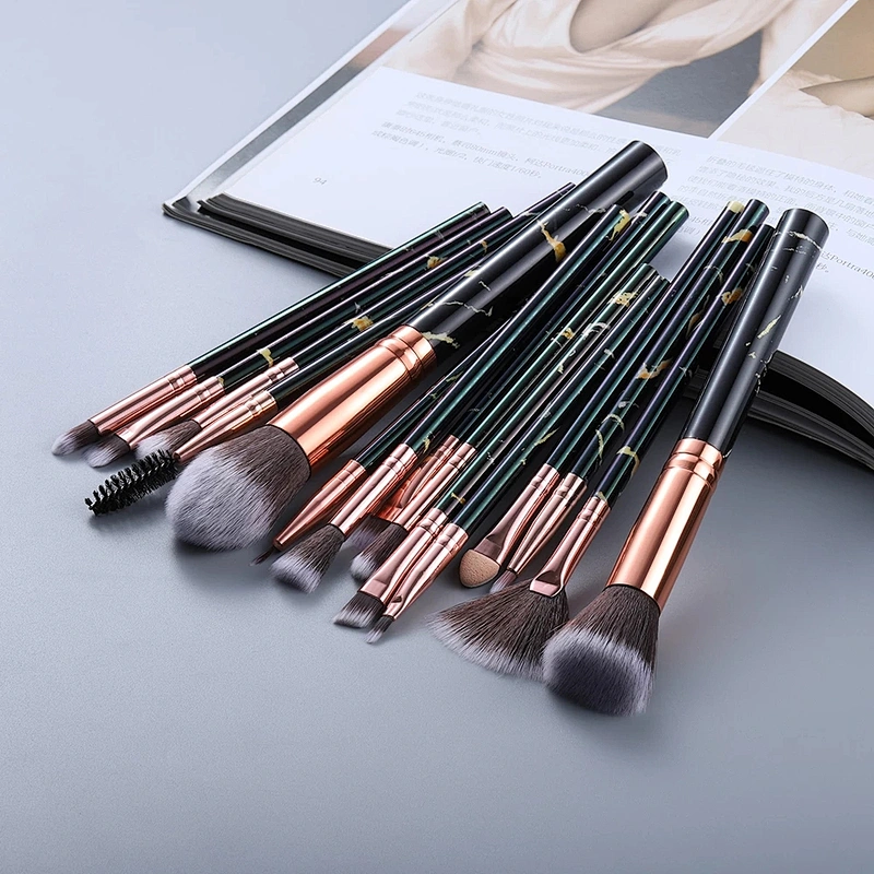 5/10/15Pcs Marble Makeup Brushes Tool Set Cosmetic Powder Eye Shadow Foundation Blush Blending Beauty Make Up Brush Maquiagem