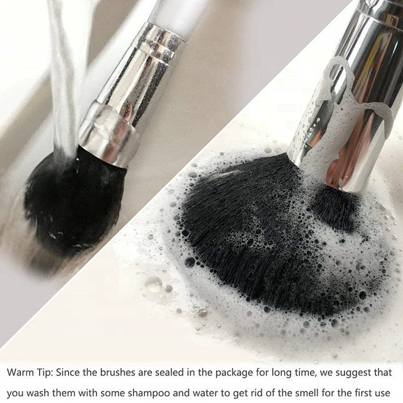 private label beauty cosmetic 12pcs brush set soft hair white makeup brushes with makeup bag