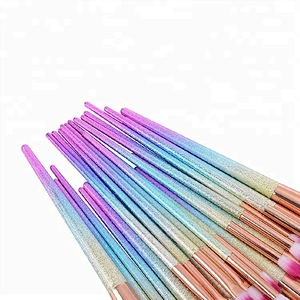 Private Label Your Own Brand Glitter Rainbow 24pcs Makeup Brush Set Professional