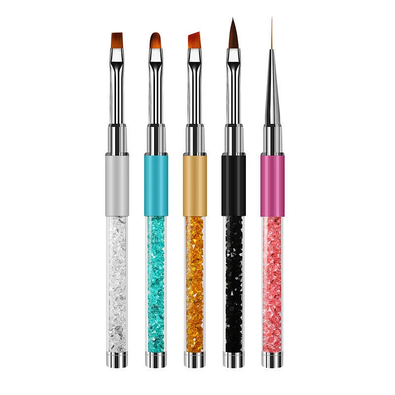 Professional Kolinsky Nail Art Brush Acrylic Nail Brush with Rhinestone