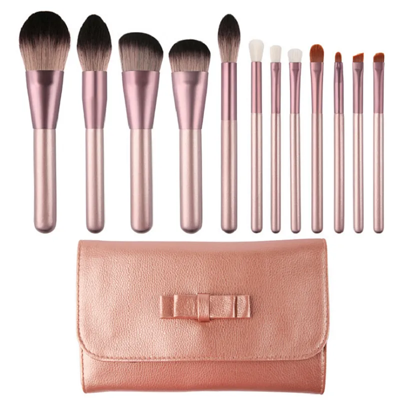 Hot Sale Makeup Brush Set Portable Cosmetic Tool  12 Pcs Set For Eyes For Face  Original Price Customized Logo