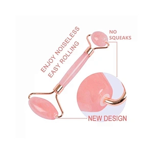 JZG Wholesale OEM Private Label Genuine Facial Anti Aging Gift Box Stone Pink Rose Quartz Jade Roller and Guasha Set for Face