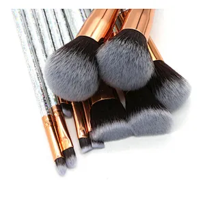 10pcs/set High Quality Shiny Star or Circle Makeup Brushes Set With Makeup Bag