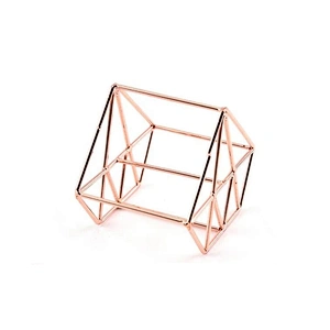 JZG 1pcs Rose Gold Metal Sponge Stand Drying Diamond Shape Rack Makeup Puff Holder