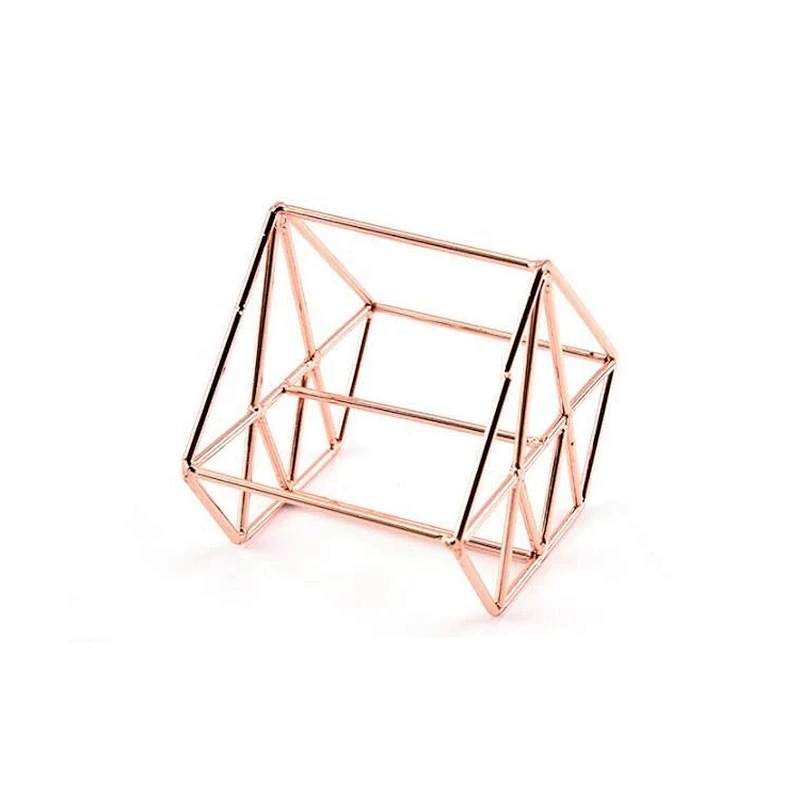 JZG 1pcs Rose Gold Metal Sponge Stand Drying Diamond Shape Rack Makeup Puff Holder