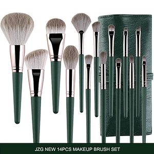 Factory New High quality 14pcs makeup brushes set soft wooden handle beauty tools complete set of makeup brushes for beginners