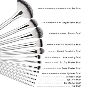 Private 13pcs Custom Handle Face Beauty Tool Wood Handle Makeup Brush Set