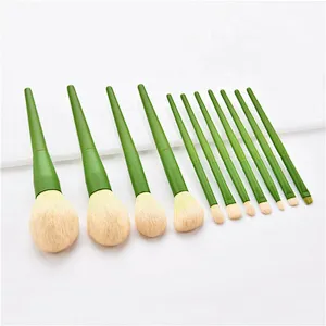 11pcs Synthetic Hair High-end Wooden Handle Makeup Brushes Set Beauty Cosmetics Tools