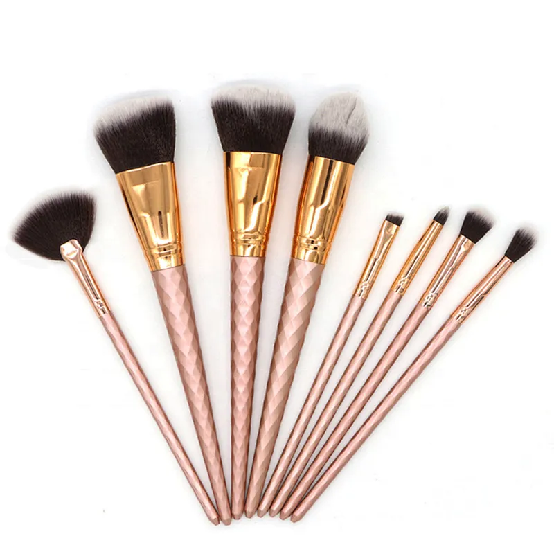 8pcs/set Synthetic Rose Gold Makeup Brushes for Blending Foundation Powder Eyeshadow Makeup Brush Beauty Tools