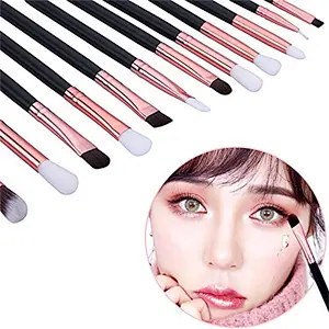 12pcs professional cosmetic tools kit custom eyeshadow eyebrow eyeliner brushes eye makeup brush set