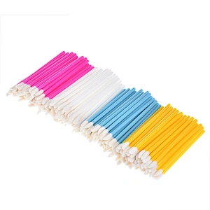JZG Manufacturers Wholesale 50pcs/bag Hollow Flocking Disposable Lip Brush Lip Gloss Brush Beauty Makeup Brush Wands Applicator