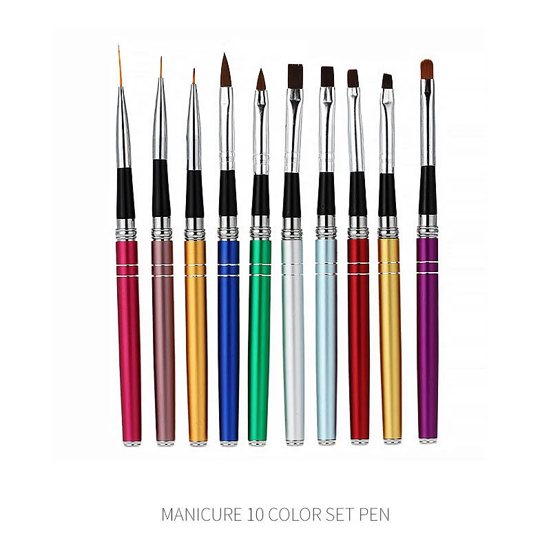 New Nail Product Golden Metal Handle Acrylic Brush Kolinsky Nail Brush Brushes 8 10 12 14 16