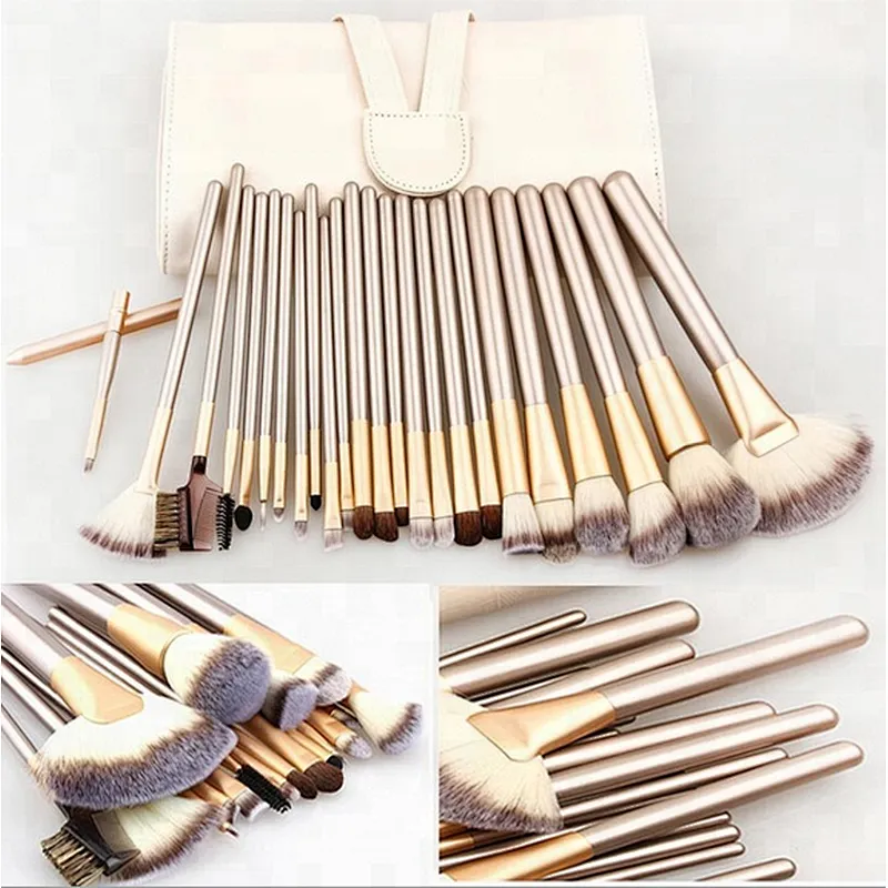 24PCS high quality makeup brush set cosmetic professional Synthetic fiber hair tool