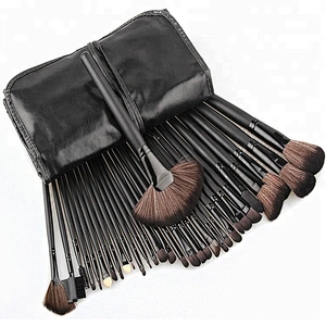 Professional 32pcs Black Makeup Brushes Set Powder Blusher Contour Cosmetic Beauty Tools pincel maquiagem Kit with Leather case