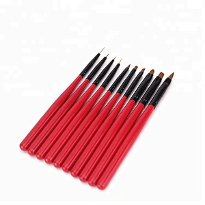 10Pcs/set Nail Art Brush Sets Kolinsky Acrylic Gel Design Brush Set Painting Pen Tools Kit