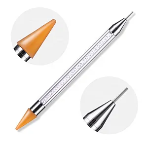 Dual-ended Dotting Pen Nail Pen Tools Rhinestone Studs Picker Wax Pencil Crystal Beads Handle Nail Art Tool